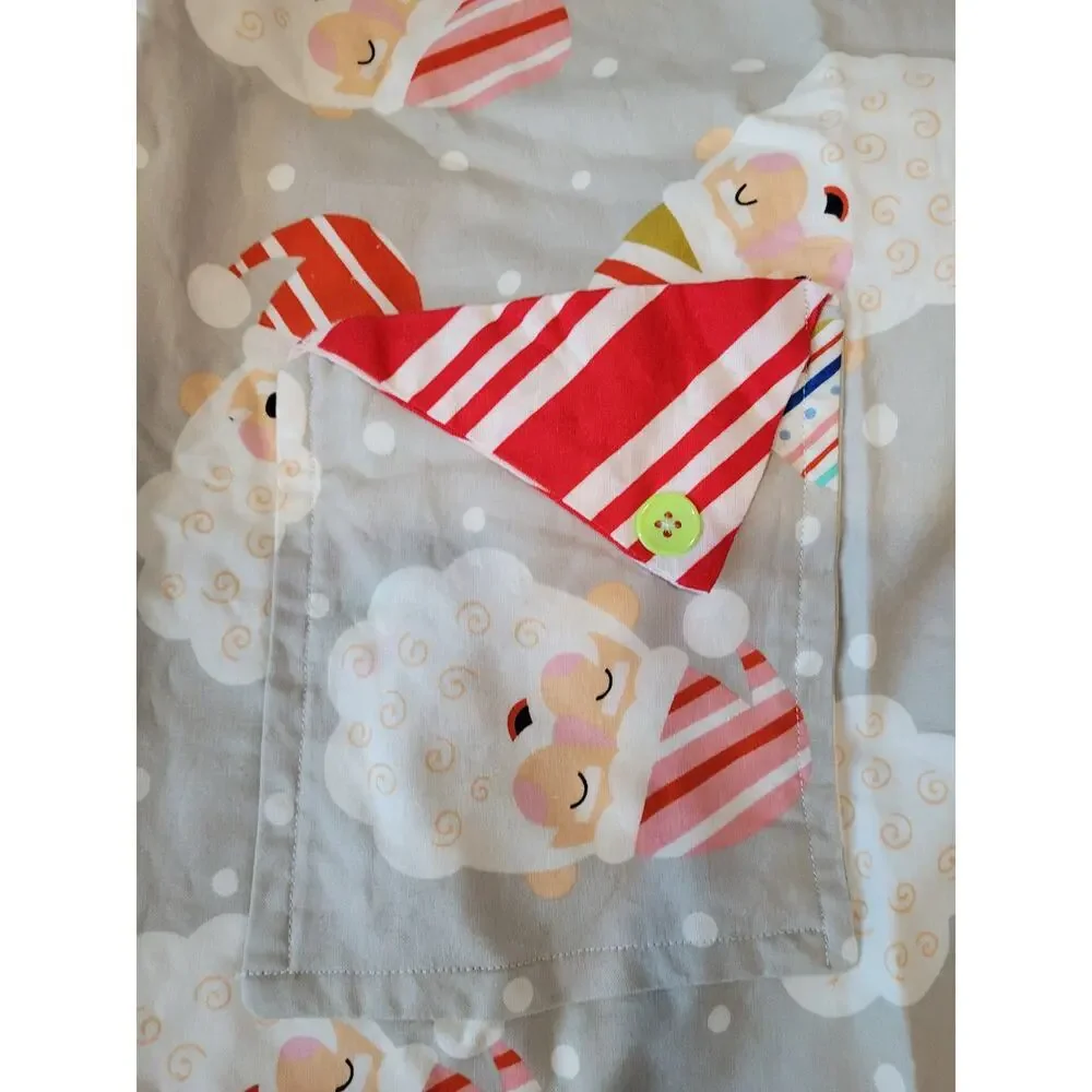 Handmade Santa‎ Christmas Apron sizes 2-18 with Candy Striped Ruffle Trim #4